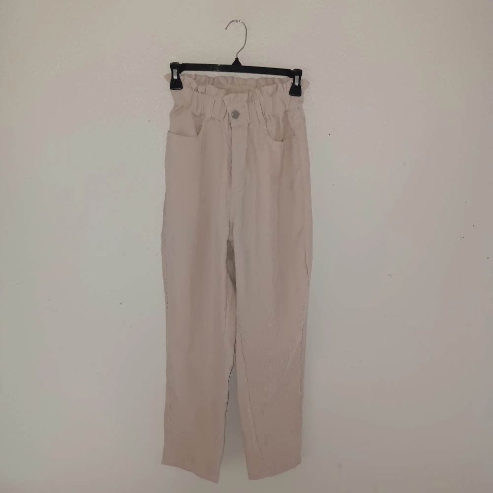 Miou Muse corduroy pants. Light pink/cream. Size XS.